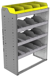 24-3548-4 Square back bin separator combo shelf unit 34.5"Wide x 15.5"Deep x 48"High with 4 shelves