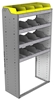 24-3563-4 Square back bin separator combo shelf unit 34.5"Wide x 15.5"Deep x 63"High with 4 shelves