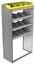 24-3563-4 Square back bin separator combo shelf unit 34.5"Wide x 15.5"Deep x 63"High with 4 shelves