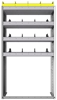 24-3563-4 Square back bin separator combo shelf unit 34.5"Wide x 15.5"Deep x 63"High with 4 shelves