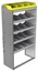 24-3563-5 Square back bin separator combo shelf unit 34.5"Wide x 15.5"Deep x 63"High with 5 shelves