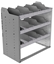 24-3836-3 Square back bin separator combo shelf unit 34.5"Wide x 18.5"Deep x 36"High with 3 shelves