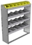 24-4148-4 Square back bin separator combo shelf unit 43"Wide x 11.5"Deep x 48"High with 4 shelves