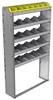 24-4172-5 Square back bin separator combo shelf unit 43"Wide x 11.5"Deep x 72"High with 5 shelves