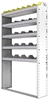 24-4172-5 Square back bin separator combo shelf unit 43"Wide x 11.5"Deep x 72"High with 5 shelves