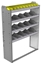 24-4358-4 Square back bin separator combo shelf unit 43"Wide x 13.5"Deep x 58"High with 4 shelves