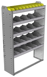 24-4363-5 Square back bin separator combo shelf unit 43"Wide x 13.5"Deep x 63"High with 5 shelves