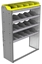 24-4558-4 Square back bin separator combo shelf unit 43"Wide x 15.5"Deep x 58"High with 4 shelves