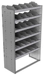 24-4872-6 Square back bin separator combo shelf unit 43"Wide x 18.5"Deep x 72"High with 6 shelves