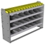 24-5336-4 Square back bin separator combo shelf unit 58.5"Wide x 13.5"Deep x 36"High with 4 shelves