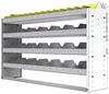 24-5336-4 Square back bin separator combo shelf unit 58.5"Wide x 13.5"Deep x 36"High with 4 shelves