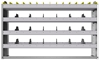 24-5336-4 Square back bin separator combo shelf unit 58.5"Wide x 13.5"Deep x 36"High with 4 shelves