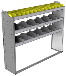 24-5348-3 Square back bin separator combo shelf unit 58.5"Wide x 13.5"Deep x 48"High with 3 shelves