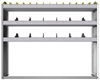 24-5348-3 Square back bin separator combo shelf unit 58.5"Wide x 13.5"Deep x 48"High with 3 shelves