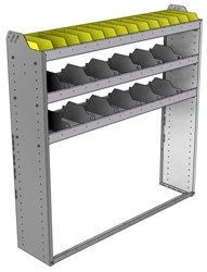 24-5358-3 Square back bin separator combo shelf unit 58.5"Wide x 13.5"Deep x 58"High with 3 shelves