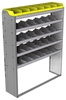 24-5572-5 Square back bin separator combo shelf unit 58.5"Wide x 15.5"Deep x 72"High with 5 shelves
