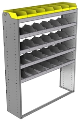 24-5572-5 Square back bin separator combo shelf unit 58.5"Wide x 15.5"Deep x 72"High with 5 shelves