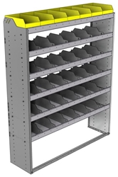 24-5572-6 Square back bin separator combo shelf unit 58.5"Wide x 15.5"Deep x 72"High with 6 shelves