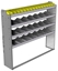 24-6358-4 Square back bin separator combo shelf unit 67"Wide x 13.5"Deep x 58"High with 4 shelves
