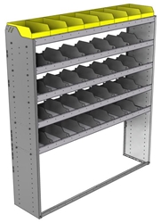 24-6572-5 Square back bin separator combo shelf unit 67"Wide x 15.5"Deep x 72"High with 5 shelves