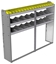 24-7358-3 Square back bin separator combo shelf unit 75"Wide x 13.5"Deep x 58"High with 3 shelves