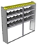 24-7363-4 Square back bin separator combo shelf unit 75"Wide x 13.5"Deep x 63"High with 4 shelves