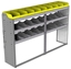 24-7548-3 Square back bin separator combo shelf unit 75"Wide x 15.5"Deep x 48"High with 3 shelves