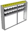 24-8158-3 Square back bin separator combo shelf unit 84"Wide x 11.5"Deep x 58"High with 3 shelves