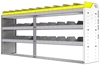 24-8536-3 Square back bin separator combo shelf unit 84"Wide x 15.5"Deep x 36"High with 3 shelves