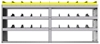 24-8536-3 Square back bin separator combo shelf unit 84"Wide x 15.5"Deep x 36"High with 3 shelves