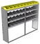 24-8563-4 Square back bin separator combo shelf unit 84"Wide x 15.5"Deep x 63"High with 4 shelves