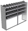 24-8863-4 Square back bin separator combo shelf unit 84"Wide x 18.5"Deep x 63"High with 4 shelves