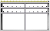 24-9158-3 Square back bin separator combo shelf unit 94"Wide x 11.5"Deep x 58"High with 3 shelves