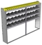 24-9363-4 Square back bin separator combo shelf unit 94"Wide x 13.5"Deep x 63"High with 4 shelves