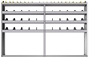 24-9363-4 Square back bin separator combo shelf unit 94"Wide x 13.5"Deep x 63"High with 4 shelves