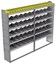 24-9372-6 Square back bin separator combo shelf unit 94"Wide x 13.5"Deep x 72"High with 6 shelves