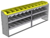 24-9536-3 Square back bin separator combo shelf unit 94"Wide x 15.5"Deep x 36"High with 3 shelves
