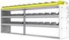 24-9536-3 Square back bin separator combo shelf unit 94"Wide x 15.5"Deep x 36"High with 3 shelves
