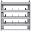 25-3336-4 Profiled back bin separator combo Shelf unit 34.5"Wide x 13.5"Deep x 36"High with 4 shelves