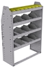 25-3348-4 Profiled back bin separator combo Shelf unit 34.5"Wide x 13.5"Deep x 48"High with 4 shelves