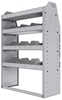 25-3348-4 Profiled back bin separator combo Shelf unit 34.5"Wide x 13.5"Deep x 48"High with 4 shelves