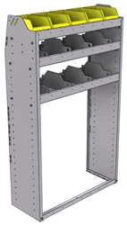 25-3358-3 Profiled back bin separator combo Shelf unit 34.5"Wide x 13.5"Deep x 58"High with 3 shelves