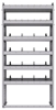 25-3372-6 Profiled back bin separator combo Shelf unit 34.5"Wide x 13.5"Deep x 72"High with 6 shelves
