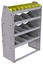 25-3548-4 Profiled back bin separator combo Shelf unit 34.5"Wide x 15.5"Deep x 48"High with 4 shelves