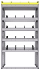 25-3863-5 Profiled back bin separator combo Shelf unit 34.5"Wide x 18.5"Deep x 63"High with 5 shelves