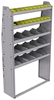 25-4372-5 Profiled back bin separator combo Shelf unit 43"Wide x 13.5"Deep x 72"High with 5 shelves