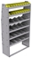 25-4572-6 Profiled back bin separator combo Shelf unit 43"Wide x 15.5"Deep x 72"High with 6 shelves