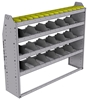 25-5348-4 Profiled back bin separator combo Shelf unit 58.5"Wide x 13.5"Deep x 48"High with 4 shelves