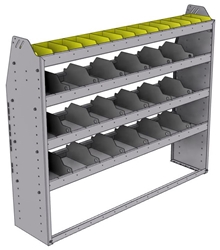 25-5348-4 Profiled back bin separator combo Shelf unit 58.5"Wide x 13.5"Deep x 48"High with 4 shelves