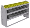 25-5536-3 Profiled back bin separator combo Shelf unit 58.5"Wide x 15.5"Deep x 36"High with 3 shelves